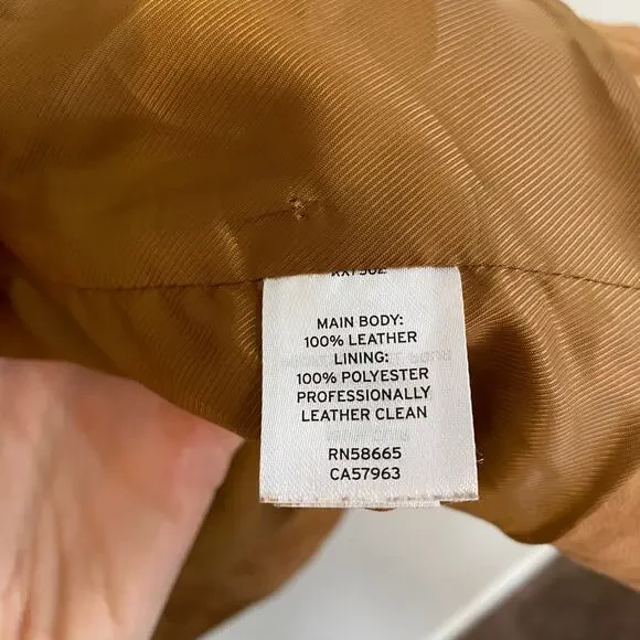 Open Edit Leather Suede Moto Biker Jacket Mens Size XL Camel Coat Spring Brown - Picture 6 of 7